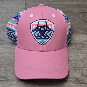 Ariat Girls Snapback Cap Pink Cowgirl Western Rodeo Festival Adjustable